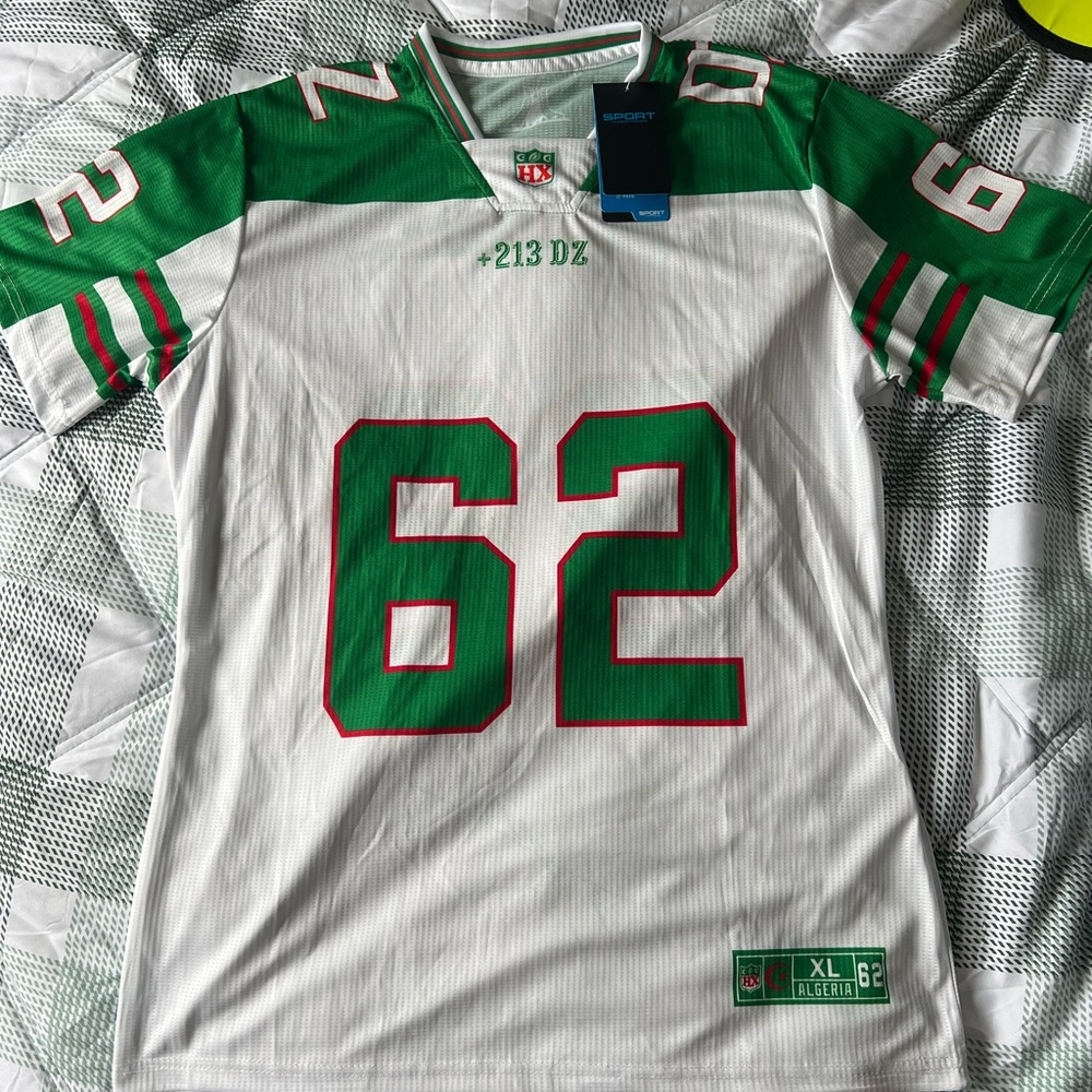 White and Green Men's Jersey